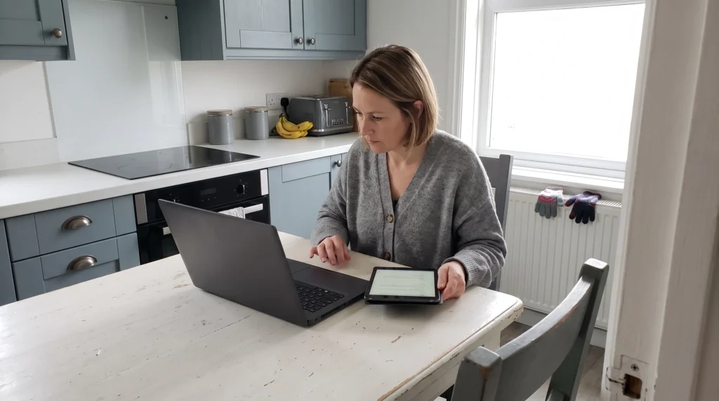 Två solcellsofferter på ett köksbord, klara att jämföras